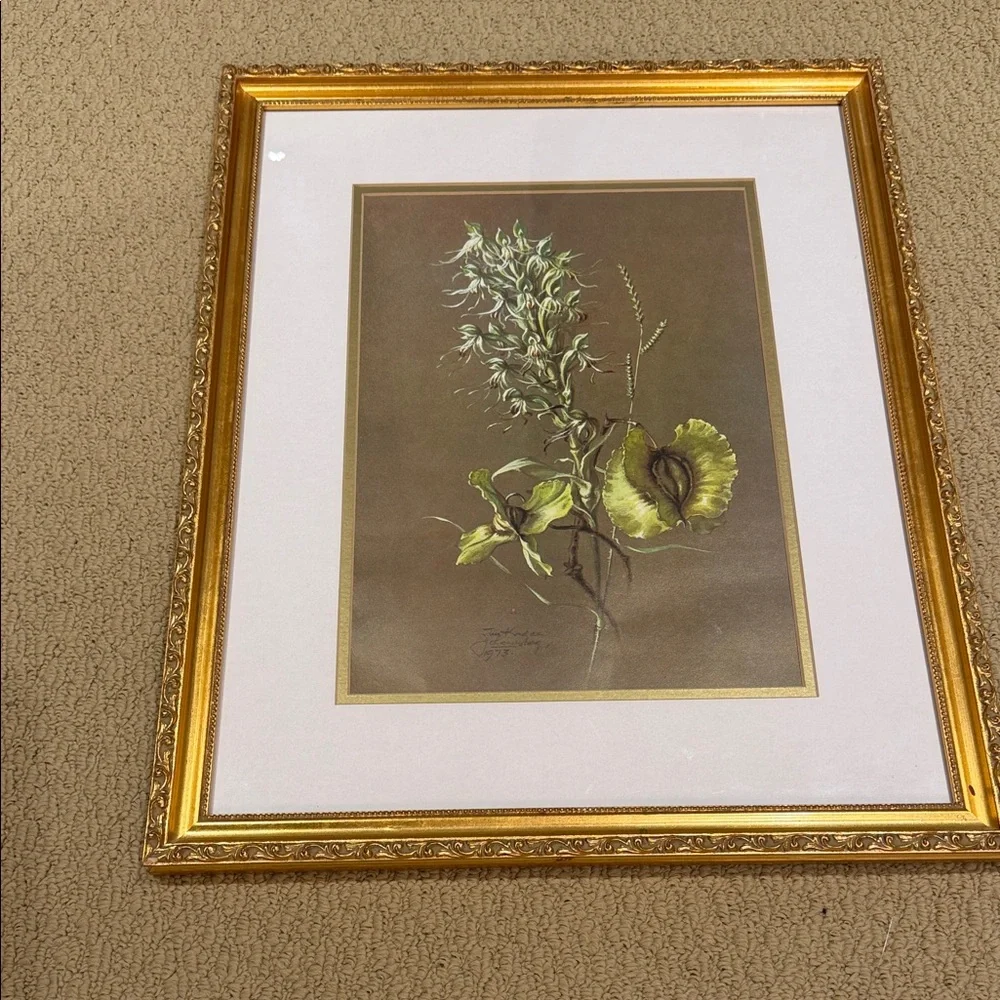 Watercolor titled "Flowers5" by the artist Tiiu Kadak, created in 1973. - Picture 3 of 5